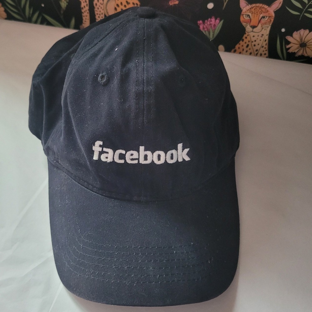 Pacific Headwear Facebook Logo Navy Blue Adjustable Dad Hat Cap Style 201C Tech‎